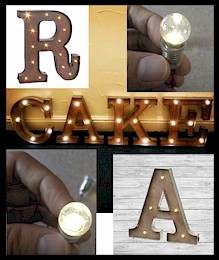 3 Volt LED Bulb Vintage Antique Letter Sign (pack of 12)